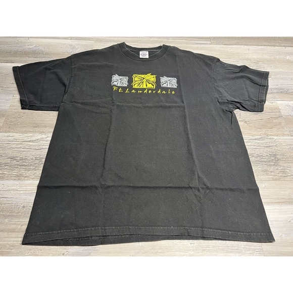 Delta Other - Vintage Ft. Lauderdale‎ Black Unisex Palm Tree Graphic  Adult XL T-Shirt